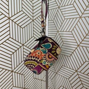 Vera Bradley Zipper ID and Card Wristlet in Plum Crazy